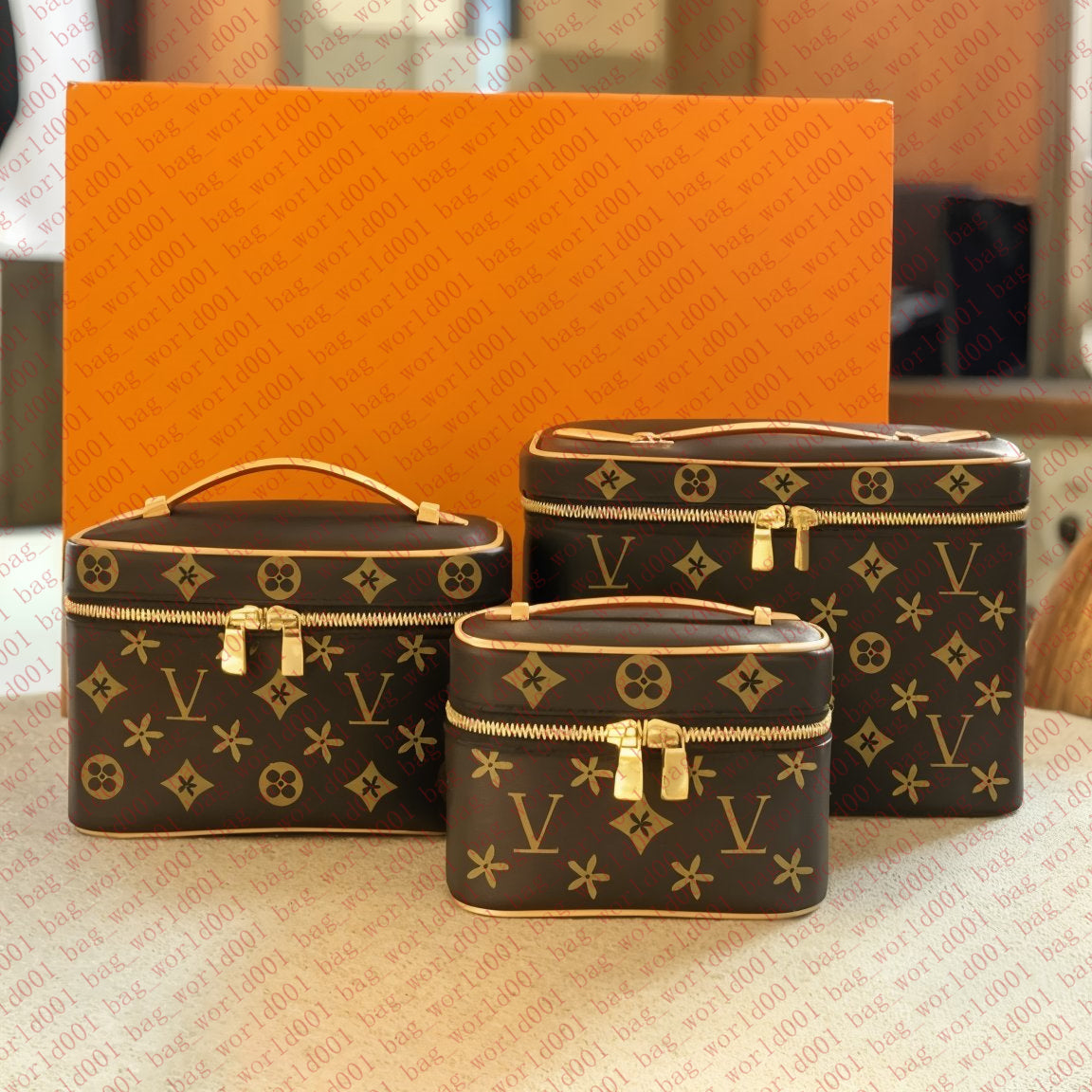 designer makeup bag Women&#039;s Fashion Cosmetic Bag Cosmetic Bag Zipper Organizer Handbag Tote Bag 3 Styles Travel Bag Purse High-grade Handbag Lu