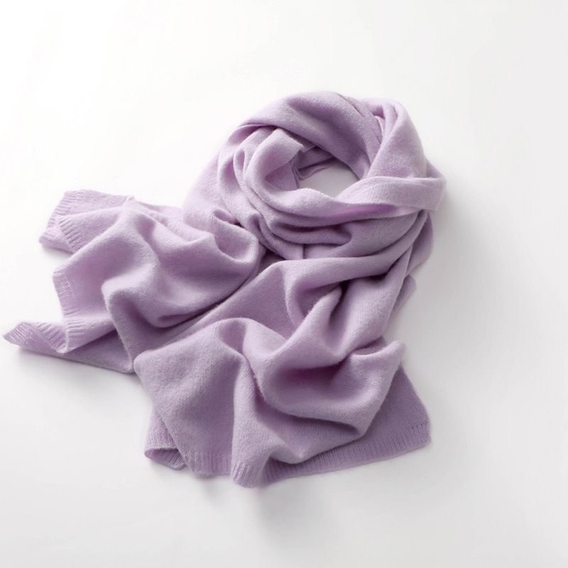 ZL63 Solid color ribbed warm neck knitted long scarf