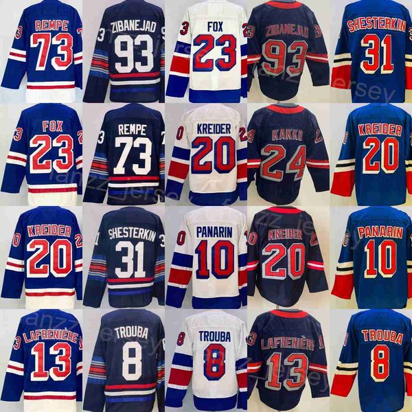 Team Hockey 24 Kaapo Kakko Jerseys Mens Alternate 20 Chris Kreider 99 Wayne Gretzky 23 Adam Fox 31 Igor Shesterkin 8 Jacob Trouba 10 Artemi