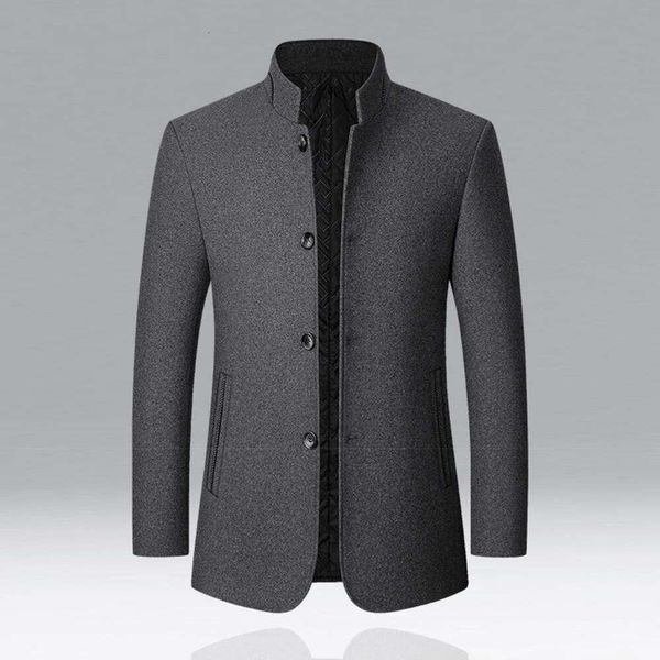 Blend Men Winter Fashion Overcoat Male Thicken Keep Warm Jackets Trench Outerwear Wool Coat Stand Collar