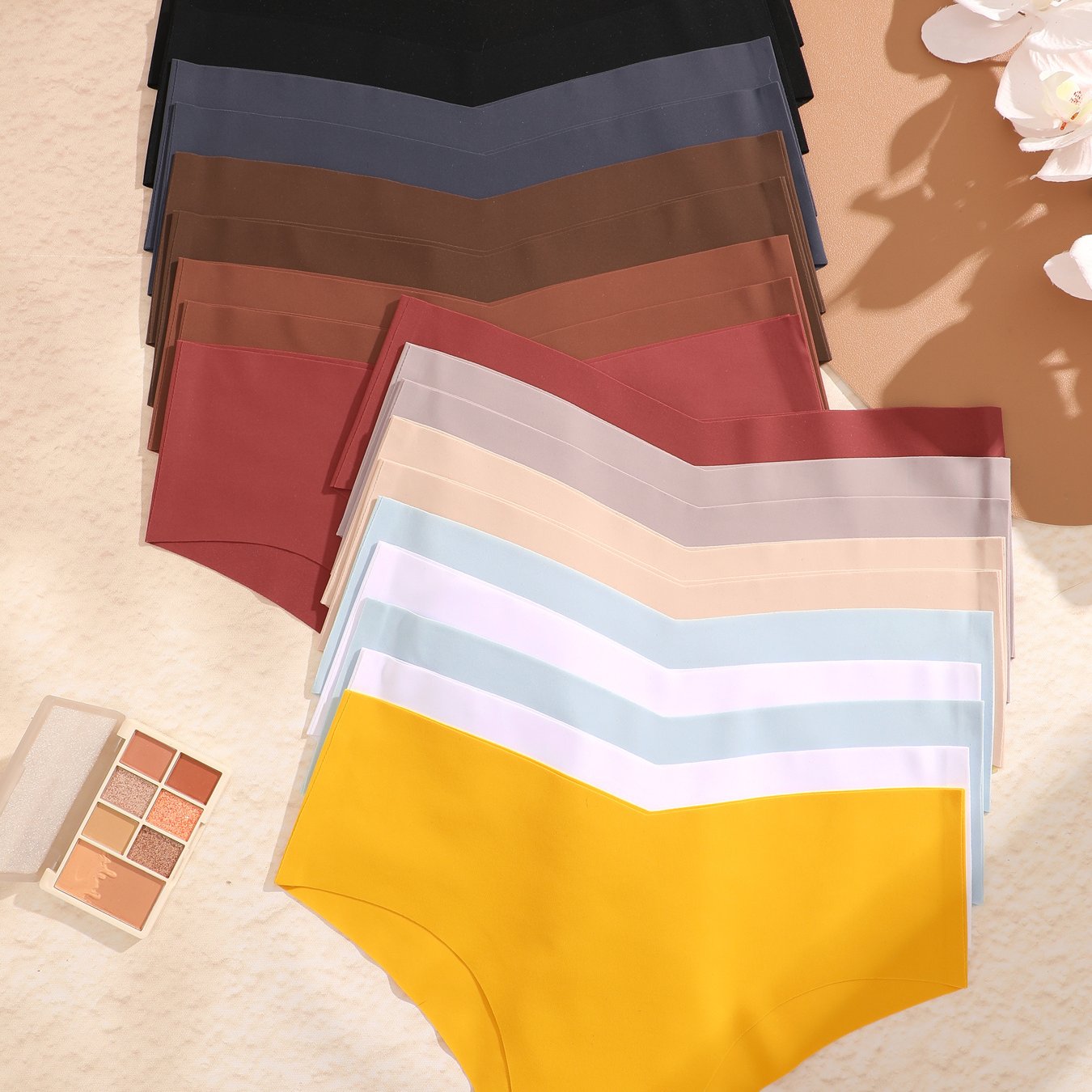 TEMU 20 Pcs Seamless Panties For Woman Low Waisted Underwear Solid Color Popular Lingerie