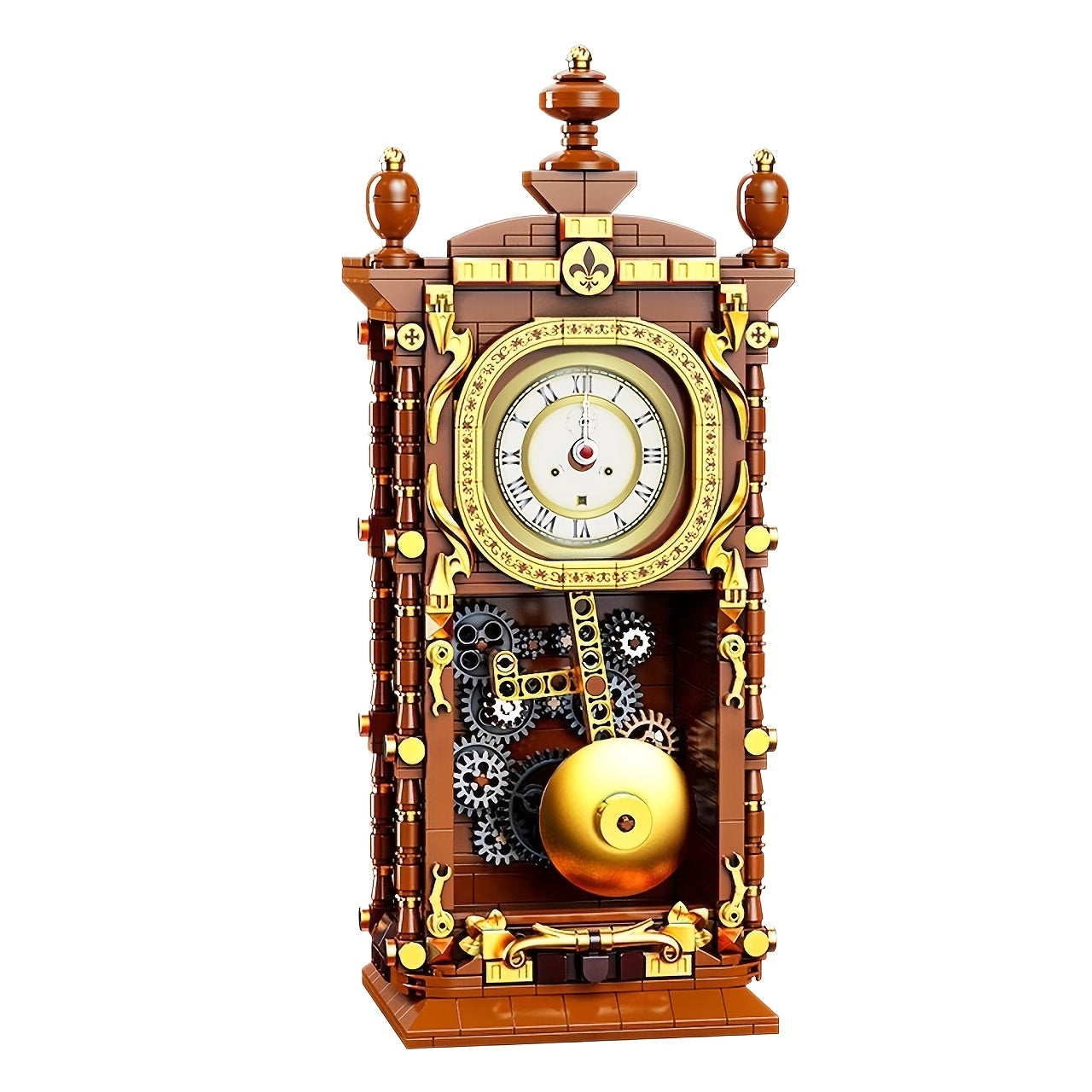 TEMU 751pcs Vintage Clock Building Block Set With Functional Clock Mechanism, Swing Pendulum Innovative For Kids And Adults, Gifts For Birthdays And