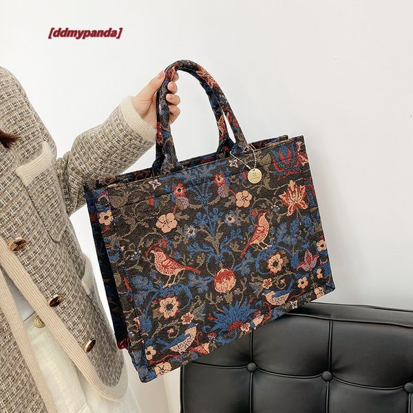 Large Capacity Bag For Women Designer Handbags 2022 Fashion Embroidery Female Shopper Canvas Tote Shoulder Bags H6.21#35.28 ddmypanda
