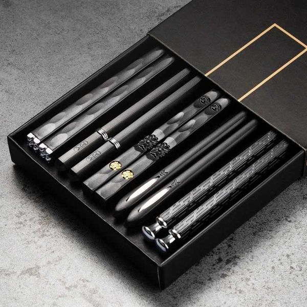 5Pairs High Quality Japanese Non-Slip Chopsticks Korean Home Hotel Restaurant Portable Healthy Food Stick For Sushi ChopsticksXJ240826
