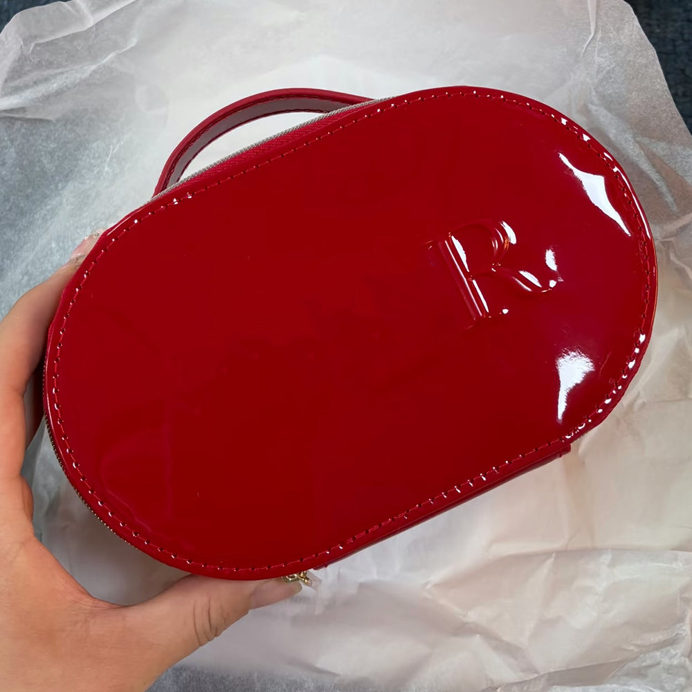 Designer Women Lady Leather Red Makeup Bag Classic Cosmetic Beaute Lipsticks Pouch Makeup Organizer Box Storage Case VIP Gift