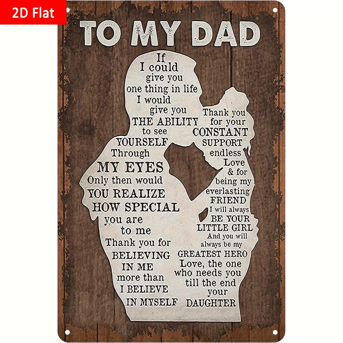 TEMU 2d Flat - 1pc, To Metal Wall Art Sign - Vintage Indoor Outdoor Wall Decor For Garage, Bar, Father's Day Novelty Gift - 8"x12" Printed Metal