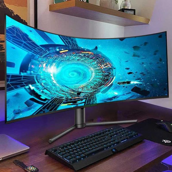Monitors TITAN ARMY 34 inch fish screen 3440*1440 144Hz WQHD wide color gamut HDR400 1500R curved rotary lifting computer monitor C34CHR Y24