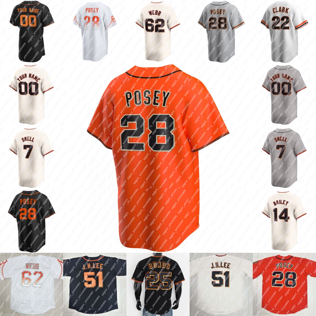 Matt Chapman Baseball Jersey Willy Adames Logan Webb Jung Hoo Le Wilmer Flores Heliot Ramos Camilo Doval Fitzgerald LaMonte Wade Jr. Buster Posey Ba