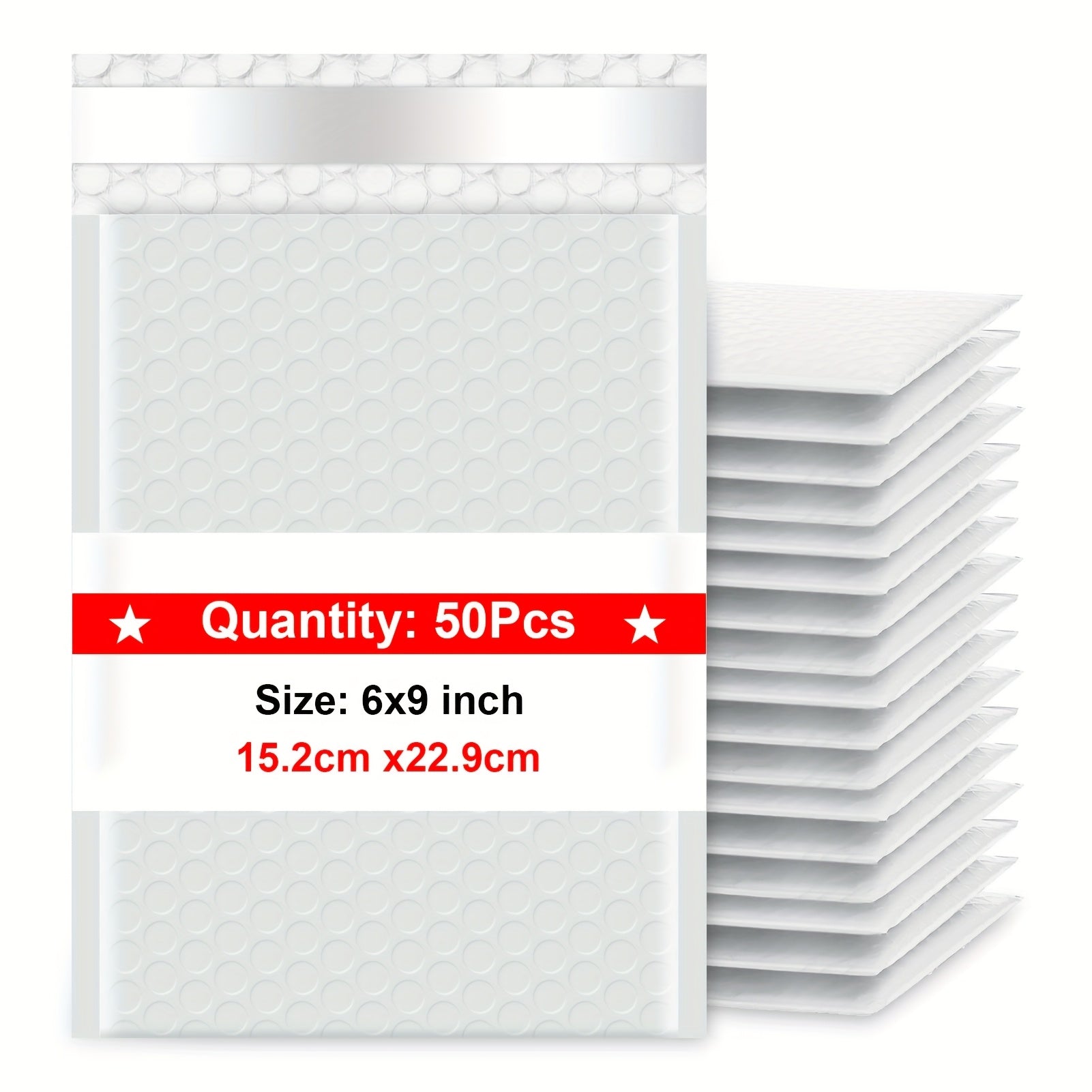 TEMU 50pcs #0 White Bubble Mailers 6x10 Inch, Waterproof Padded Shipping Envelopes With 6x9 Inch Area, Durable Low-density Polyethylene For Secure