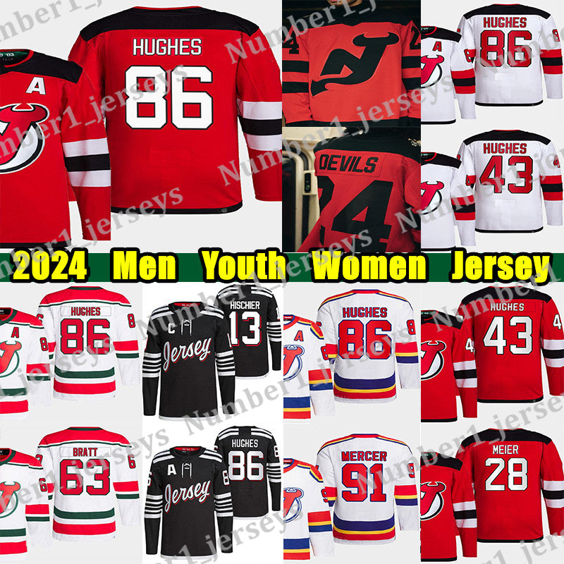 #86 Jack Hughes Stadium Series hockey jersey #43 Luke Hughes Jesper Bratt Nico Hischier Dougie Hamilton Ondrej Palat Simon Nemec Dawson Mercer Timo