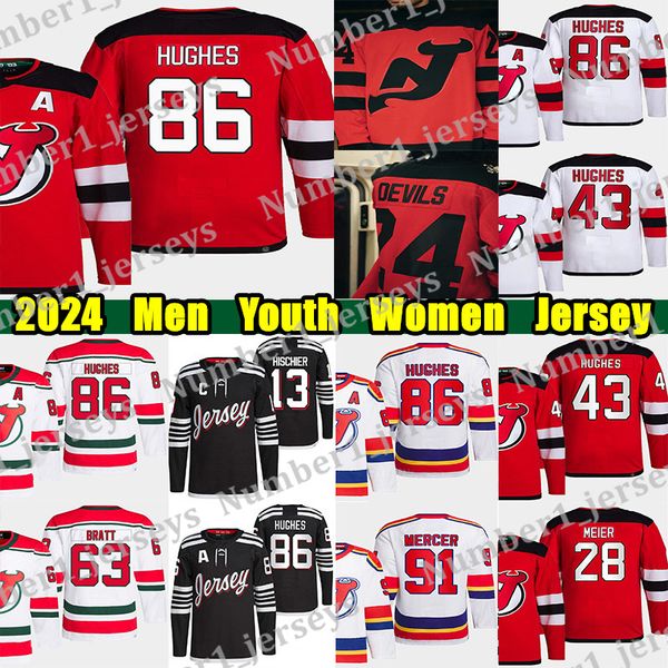 #86 Jack Hughes Stadium Series hockey jersey #43 Luke Hughes Jesper Bratt Nico Hischier Dougie Hamilton Ondrej Palat Simon Nemec Dawson Merc