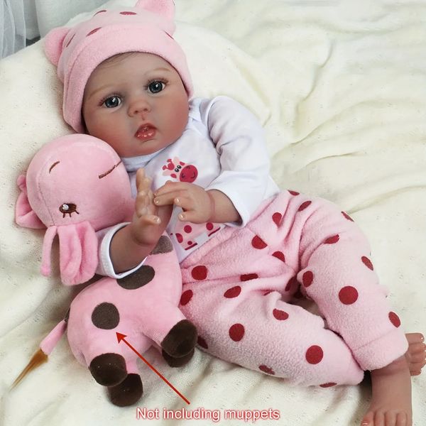 BZDOLL 22 Inch Soft Silicone Reborn Baby Doll Alive 55 CM born Princess Toddler Bebe Cute Play House Toy Girl Birthday Gift 250103