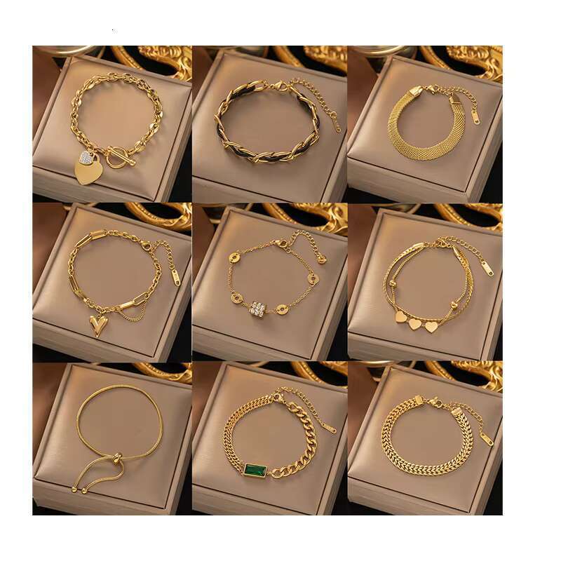 DHCollections Titanium Steel Bracelet 18K Gold Plated Luxury Jewelry Adjustable Zircon Charm Bracelet for Women Fashion Jewellery Gift