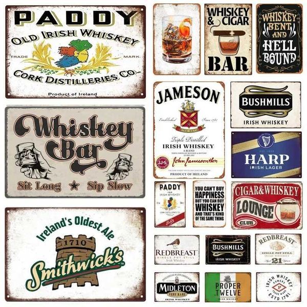 Metal Tin Poster Irish Whiskey Brand Tin Sign Metal Plaque Poster for Bar Club Wall Decor Retro Home Vintage Wall Plate PendantXJ241010