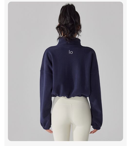 Lu Align Lemon al Sports Coat Womens Fleece Yoga Clothes Warm Top Zipper Jacket Winer Fiess YC258 LL Running