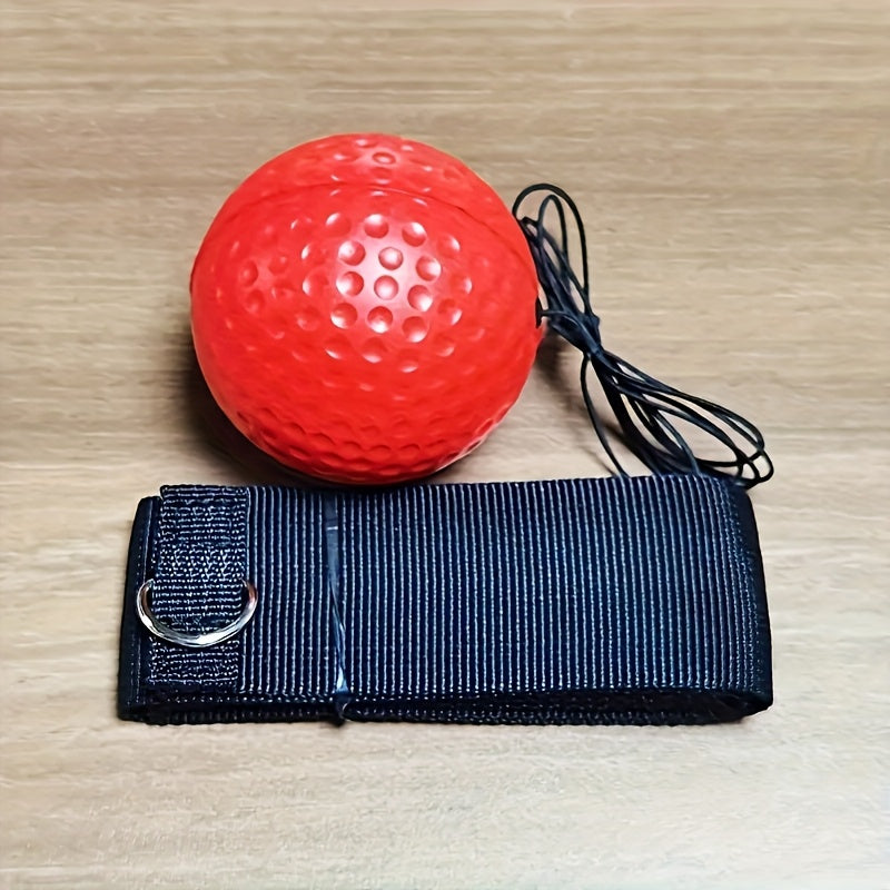 TEMU 1pc Boxing Ball With Adjustable Headband - Red- Glove-like Design, For Boxing, Mma, Kickboxing - Improve Hand-eye Coordination, , Speed - Ideal