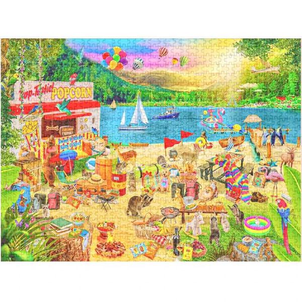 Puzzles 69*51cm Adult 1000 Pieces Paper Jigs Puzzle Vacation Camp Beautiful Landscape Paintings Stress Reducing Toys Christmas Gifts