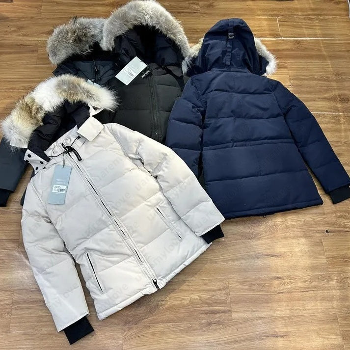 Designer Women Down Jacket Fur Removable Hooded Down Coat Women Puffer Jackets Outerwear Winter Warm Coat Jackets Size S-XL