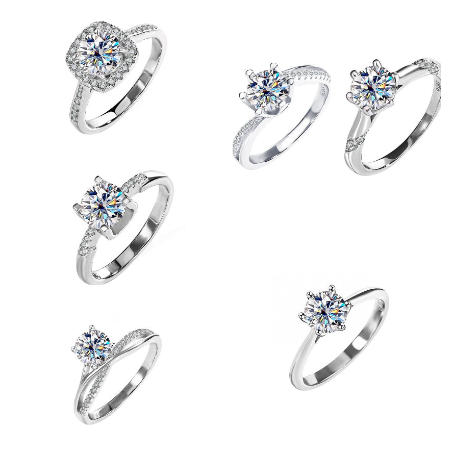 designer jewelry women luxury jewellery ring designer pass diamond tester 1ct VVS moissanite ring Couples ring man s ring gold rings for women gifts