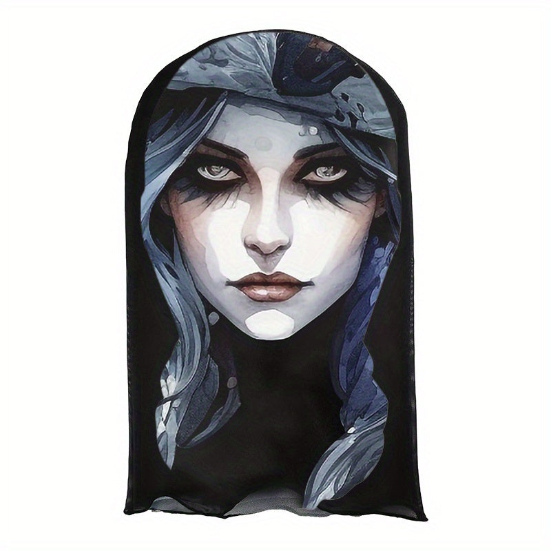 TEMU A Breathable Mesh Full-face Mask For Women - Elastic Polyester Blend Hood For Halloween And Christmas Parties, Cosplay, Masquerade Balls, Street