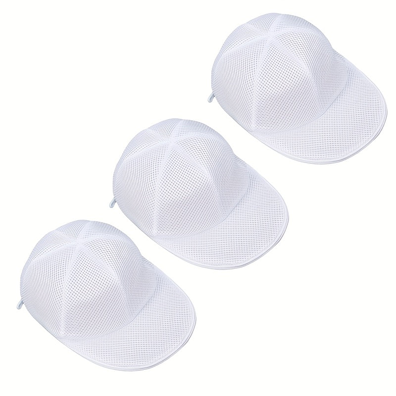 TEMU 3pcs Washing Machine Hat Cleaning Cage With Zipper Closure - Suitable For Baseball , Laundry Bag To Protect Delicate Hats From Damage - For