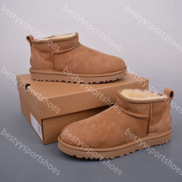 Designer slippers sandals slides chestnut boots women platform ultra mini ankle knee short classic booties womens winter snow outdoor warm s