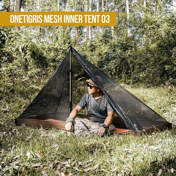 Tents and Shelters OneTigris 1Person Mesh Inner Tent Camping Shelter with Waterproofed Tent Bathtub Floor for Tents Tarps Backpacking Hiking
