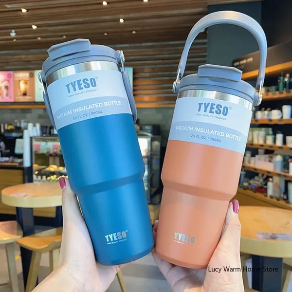 Taiso coffee cup water bottle stainless steel double-layer insulation and cold travel cup vacuum foil car water bottle 240923