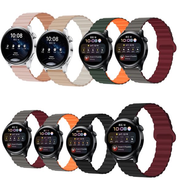 Fashion Magnetic Silicone Band for Samsung Galaxy Watch 4 Classic 40mm 46mm Galaxy Watch 5Pro 44mm 45mm Smartwatch Strap Huawei Amazfit GTR