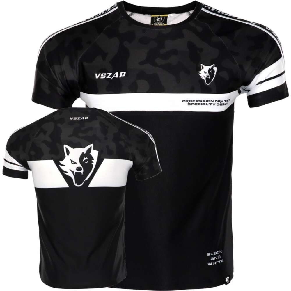 Vszap Sports Fight Training Running Fighting Short-sleeved T-shirt Men&#039;s Stretch MMA Quick-drying Workout Clothes Boxing Suit