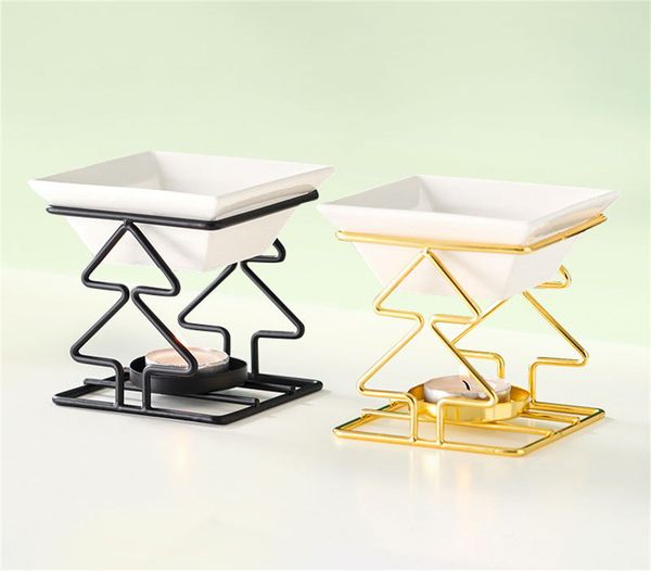 Candle Holders Ceramic Tealight Wax Melt Warmer Essential Oil Candle Fragrance Aromatherapy Tart Burner Diffuser for Home Decoration XB1