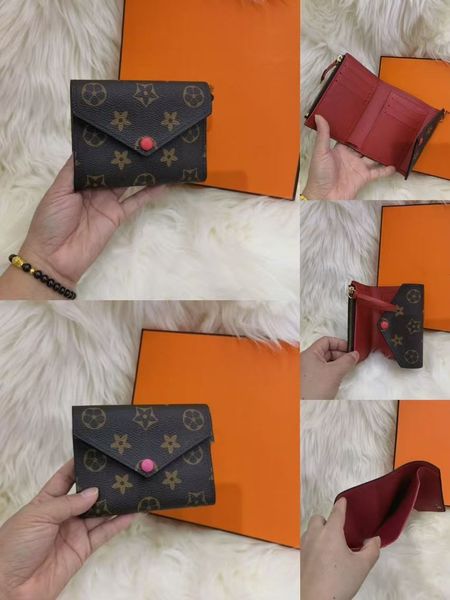 Designer Wallet bag women short wallet purses real leather multicolor Card holder Holders single classic zipper pocket purse wallets With bo