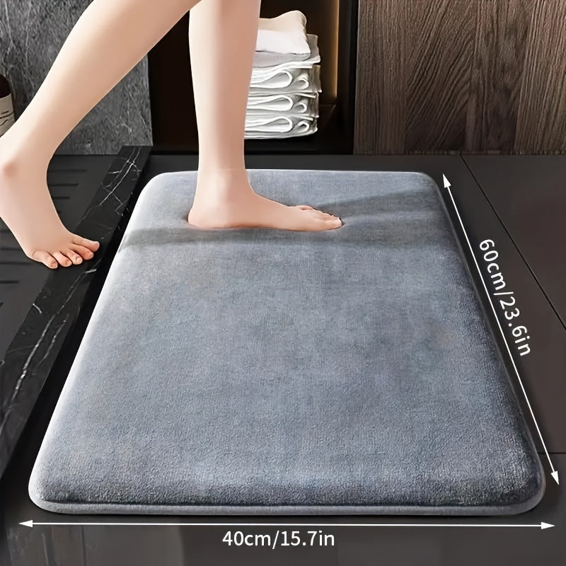 TEMU 25d Density Sponge Bath Mat, 1pc, Super Absorbent Non-slip Floor Rug For Shower And Bathtub – Ultra Soft & Comfortable Premium Carpet Accessory
