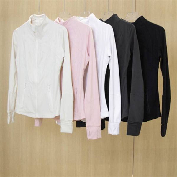Women&#039;s Yoga Defined Jacket Fashion Spring and Autumn Tight-fitting Thin Sportswear Training Running Gym Yoga Solid Color Cardigan Jack