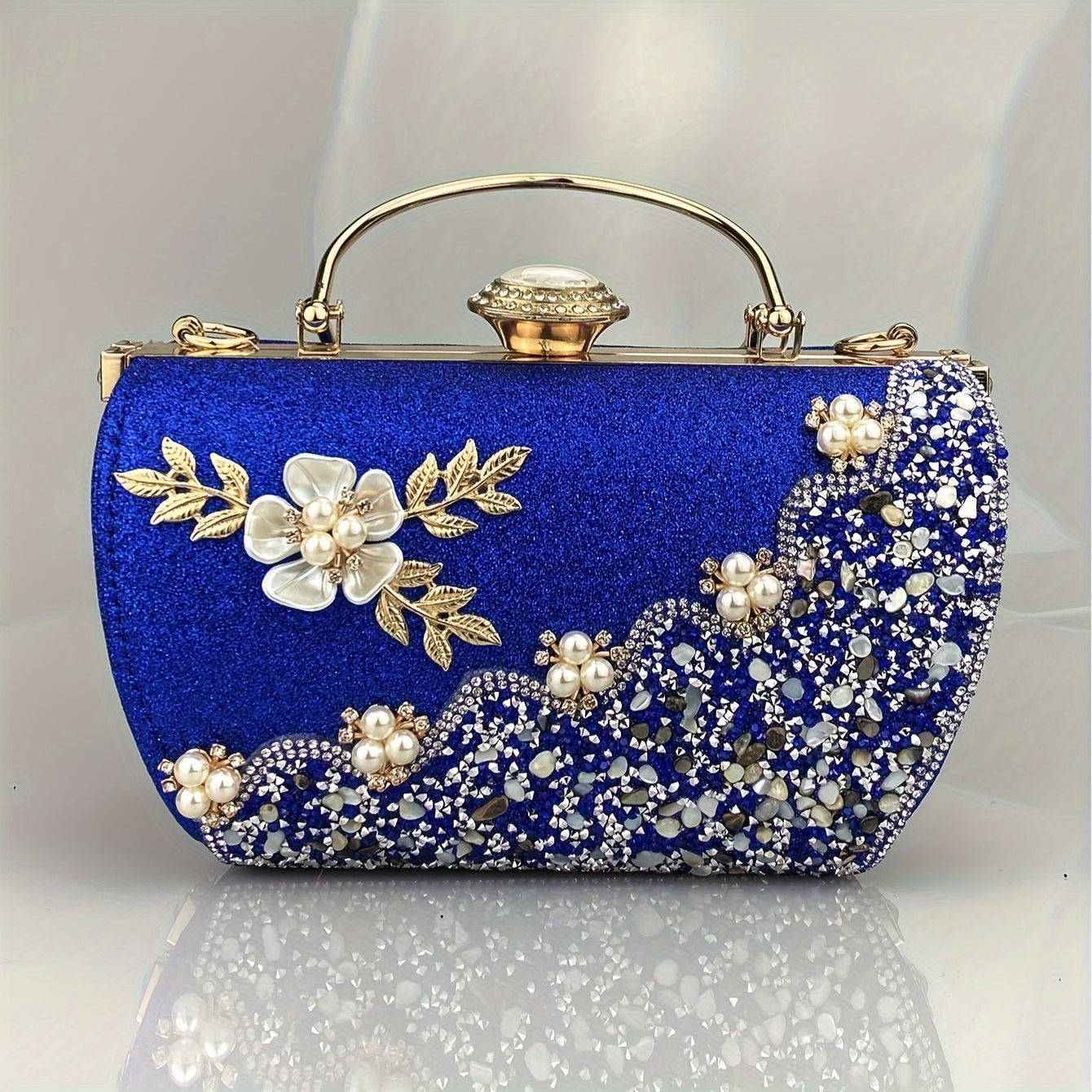 TEMU New Elegant Bead Decor Dinner Bag, Party, Wedding Women's Evening Handbag, Vintage Style Small Prom Bag