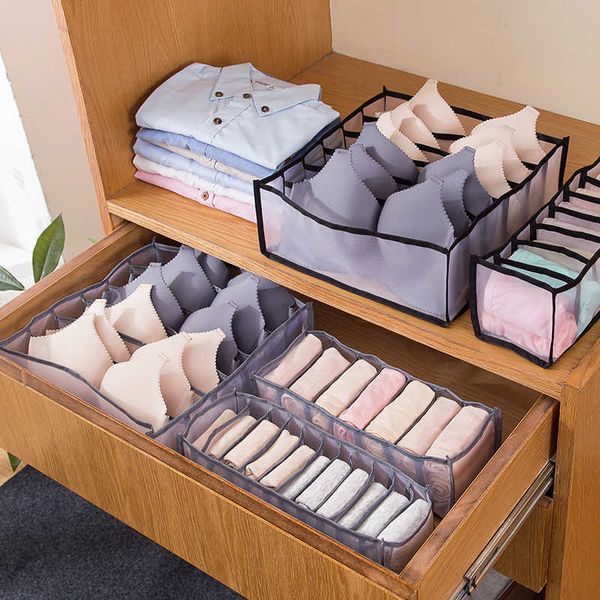 Storage Boxes Bins new Washable Underwear s Storage Dividers Closet Organizer Storage Box for Clothes Bras Scarves Ties Socks P230324