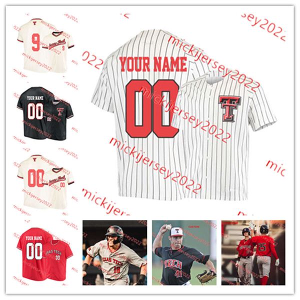 Parker Mushinski Josh Jung TTU Baseball Jersey Owen Washburn Ryan Brome Jeric Curtis Zac Vooletich Damian Bravo Cade McGarrh Stitched Jersey