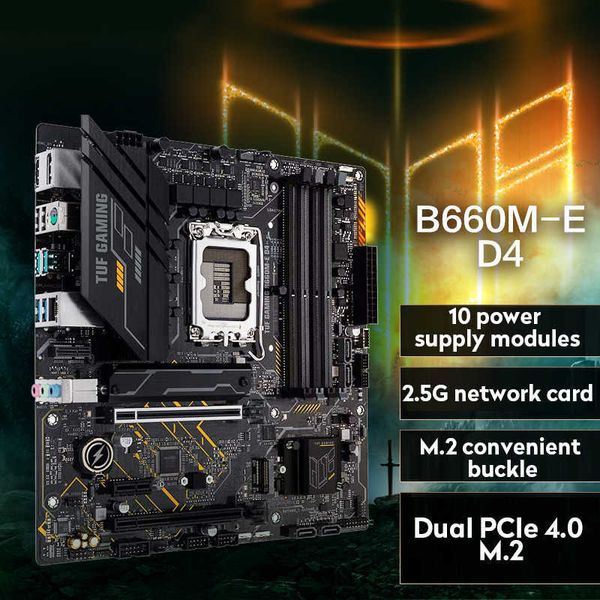 ASUS TUF GAMING B660M-E D4 Computer Motherboard Support CPU 12700-12400FIntel B660-LGA 1700