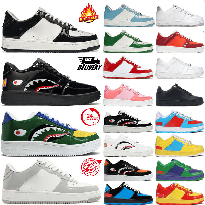 shoes designer casual men women platform sneakers Black White Patent Red Orange White Grey Pink Pastel Green skateboarding jogging sports trainers