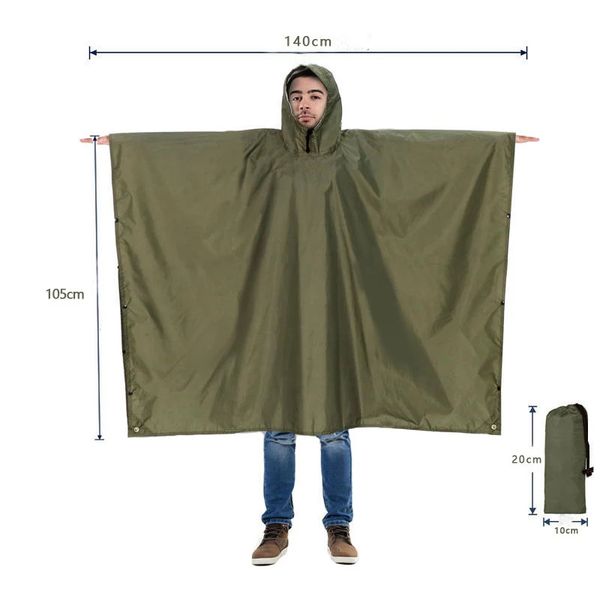 Heavy Duty Rain Poncho For Backpacking Waterproof Lightweight Adult Emergency Camping Universal Raincoat For Men And Women 250206
