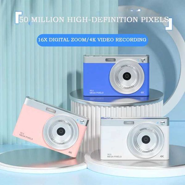 Digital Cameras 50MP Mini DSLR Camera OTG CCD 4K Video Retro VLOG Student Selfie Portable Smart Camera COMS 16x Zoom AF 2.88in I HD Display