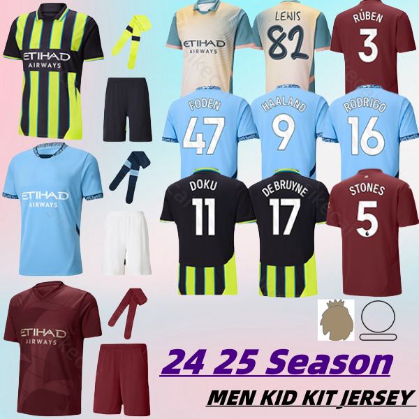 24 25 Haaland Soccer Jerseys player fans FODEN DE BRUYNE EDERSON J.ALVAREZ GREALISH 2024 2025 football shirts Men Kids kit