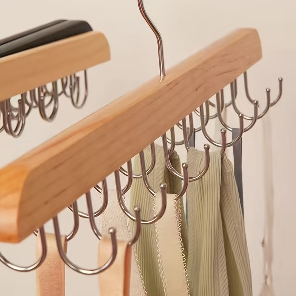 TEMU 20-hook Metal Bra Hanger With Adjustable Clips, Ceiling Mount Organizer For Lingerie & Accessories, Space-saving Closet Storage, Rotatable &