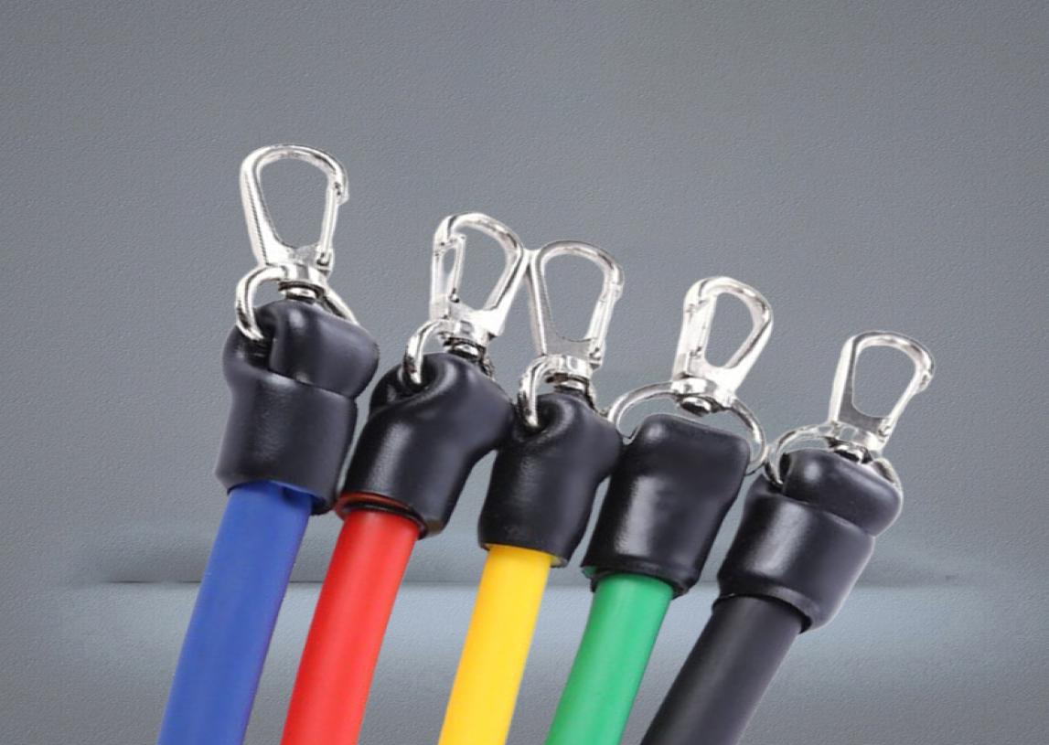 11pcs Set Natural Rubber Latex Fitness Resistance Bands Exercise Tubes Practical Elastic Training Rope Yoga Pull Rope Pilates2092459