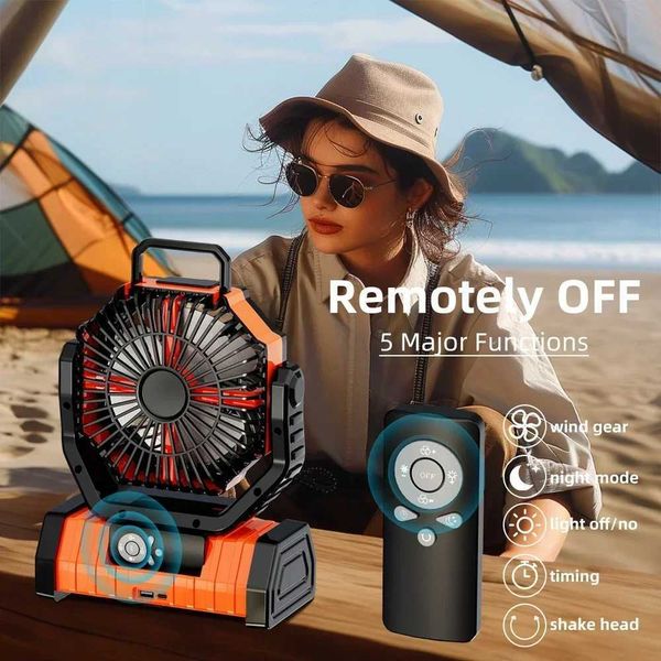 Electric Fans 20000mAh battery powered fan portable charging desktop-camping with LED light and hook outdoor for tent car travel H250112 31G