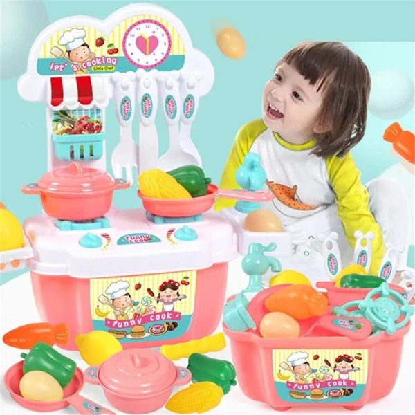 22 pieces of plastic mini childrens cooking toy set with Play Pots and Pans Cookware Utensils kitchen pretend game toys 241211