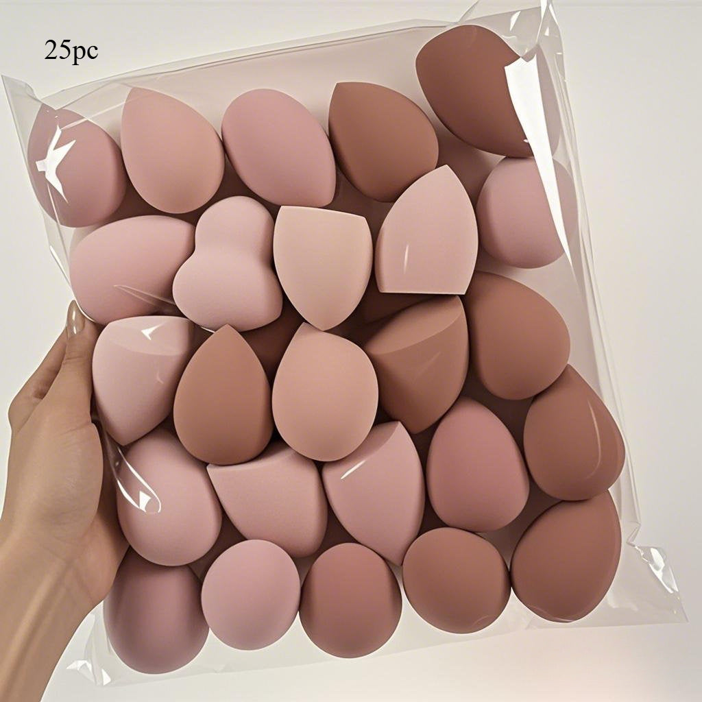 TEMU Latex-free Professional Makeup Sponge Set, 10-20-25pcs Beauty Blenders For Foundation And Powder, High-quality Perfectly Shaped Sponges For