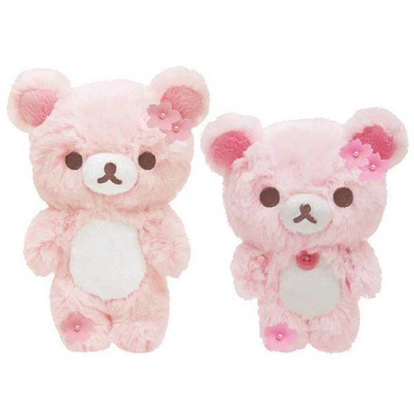 Plush Dolls Cute Pink Cherry Blossom Collection Rilakkuma Korilakkuma Bear and Cherry Blossom Plush Fill Baby Childrens Toy Doll Gifts for C