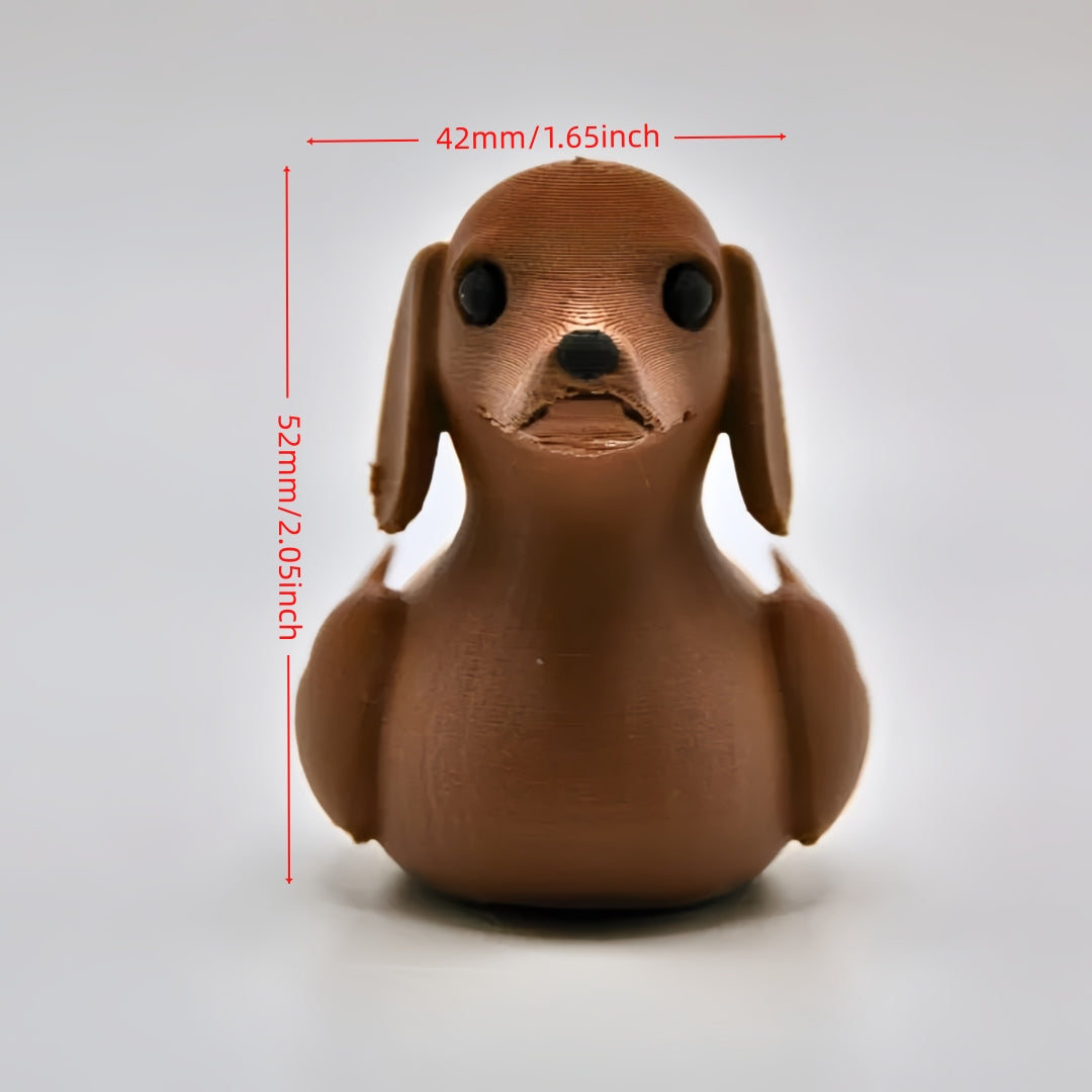 TEMU 3d Printed Dachshund Duck Figurine - Cute Dachshund-shaped Duck With Duck-like Feet, Plastic Collectible Statue For Home-desk Decor, -outdoor