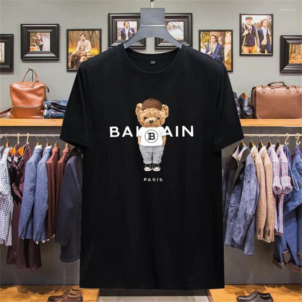 Men&#039;s T Shirts Oversize T-shirt for Men Funny Bear Letter Print Shirt Casual Women Summer Clothing O-neck Man Tshirt Y2k Tops XS-6XL